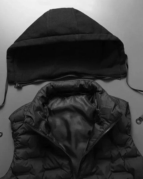 Aurazio Gilet Trapuntato Con Cappuccio Per Uomo