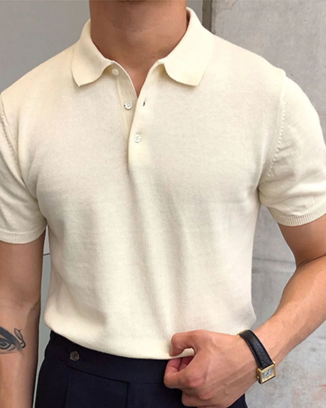 Aurazio Polo in cotone lavorato a maglia per uomo