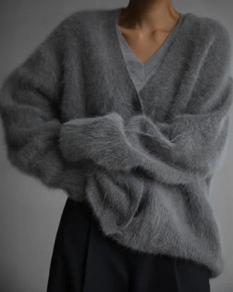 Cardigan Donna in Cashmere Lavorato a Maglia Morbido Caldo