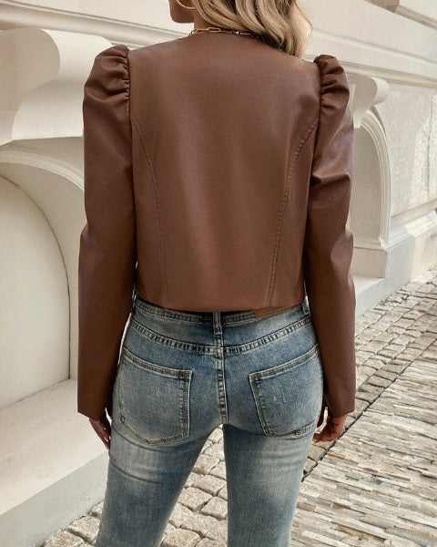 Aurazio Giacca corta in pelle vegana da donna