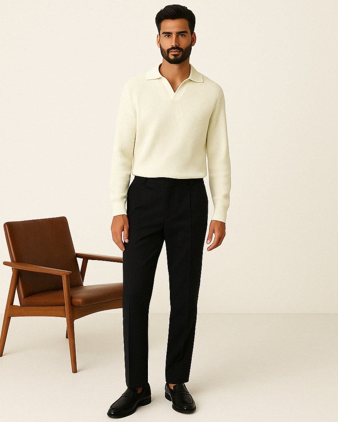 Aurazio Polo in Maglia con Scollo a V da uomo