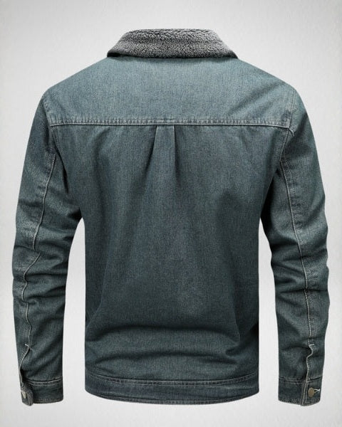 Aurazio Giacca in denim con fodera sherpa per Esploratori Urbani