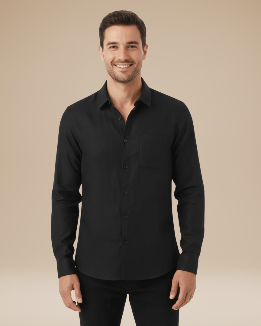 Aurazio Camicia Uomo Maniche Lunghe Leggera Traspirante