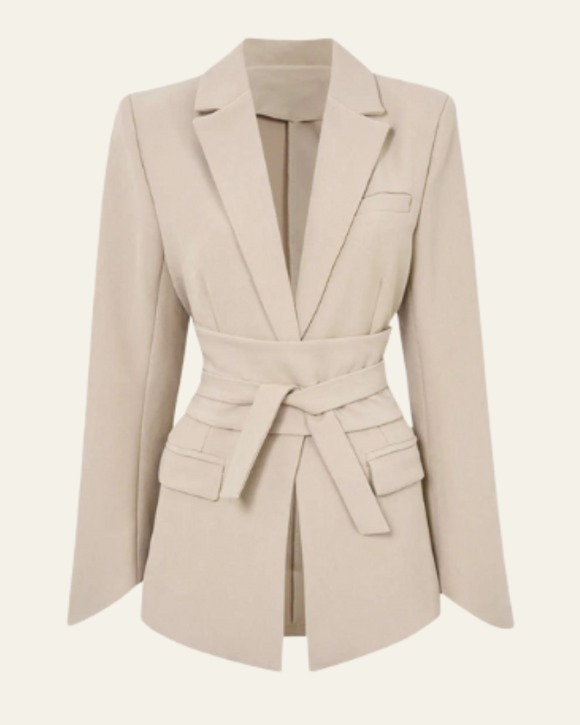 Aurazio Blazer con Cintura in Vita da Donna