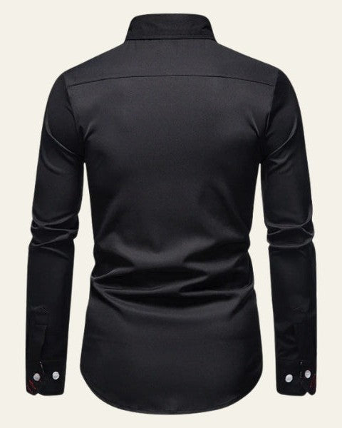 Aurazio Camicia a Bottoni Bordo Contrasto da Uomo