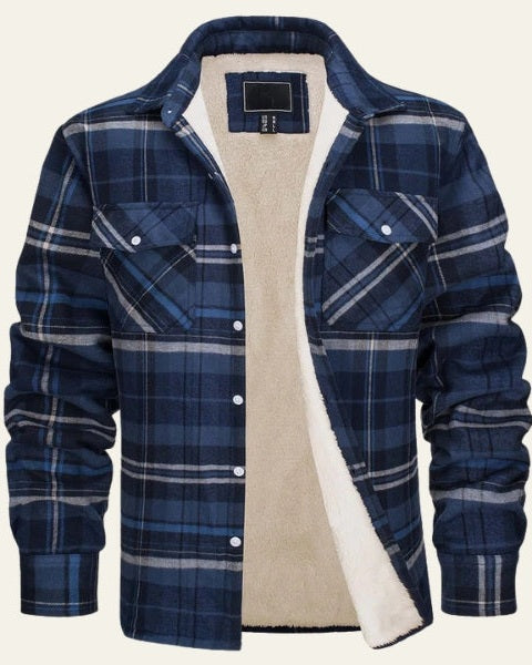 Aurazio Giacca in flanella con fodera sherpa da uomo