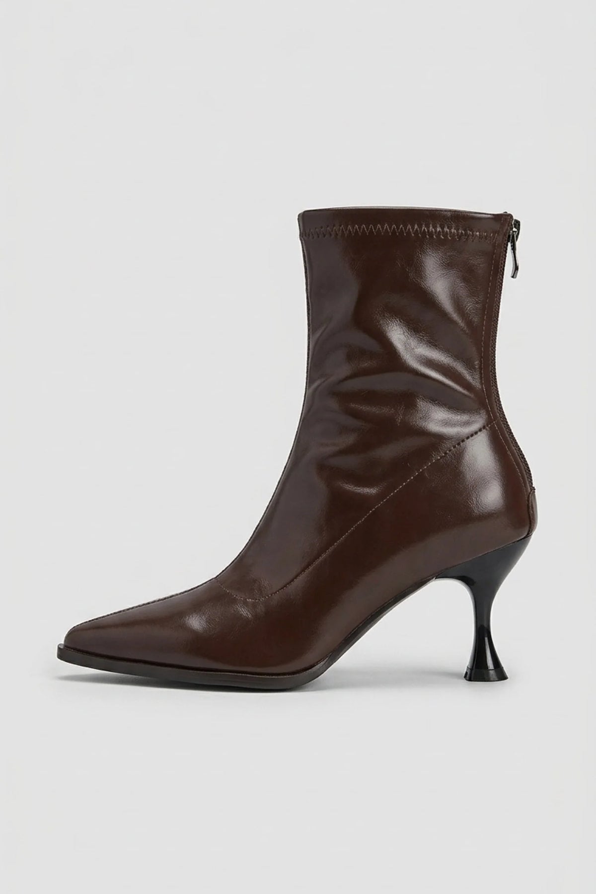Stivaletti Donna Tacco Alto Punta Affilata Zip Posteriore Eleganti