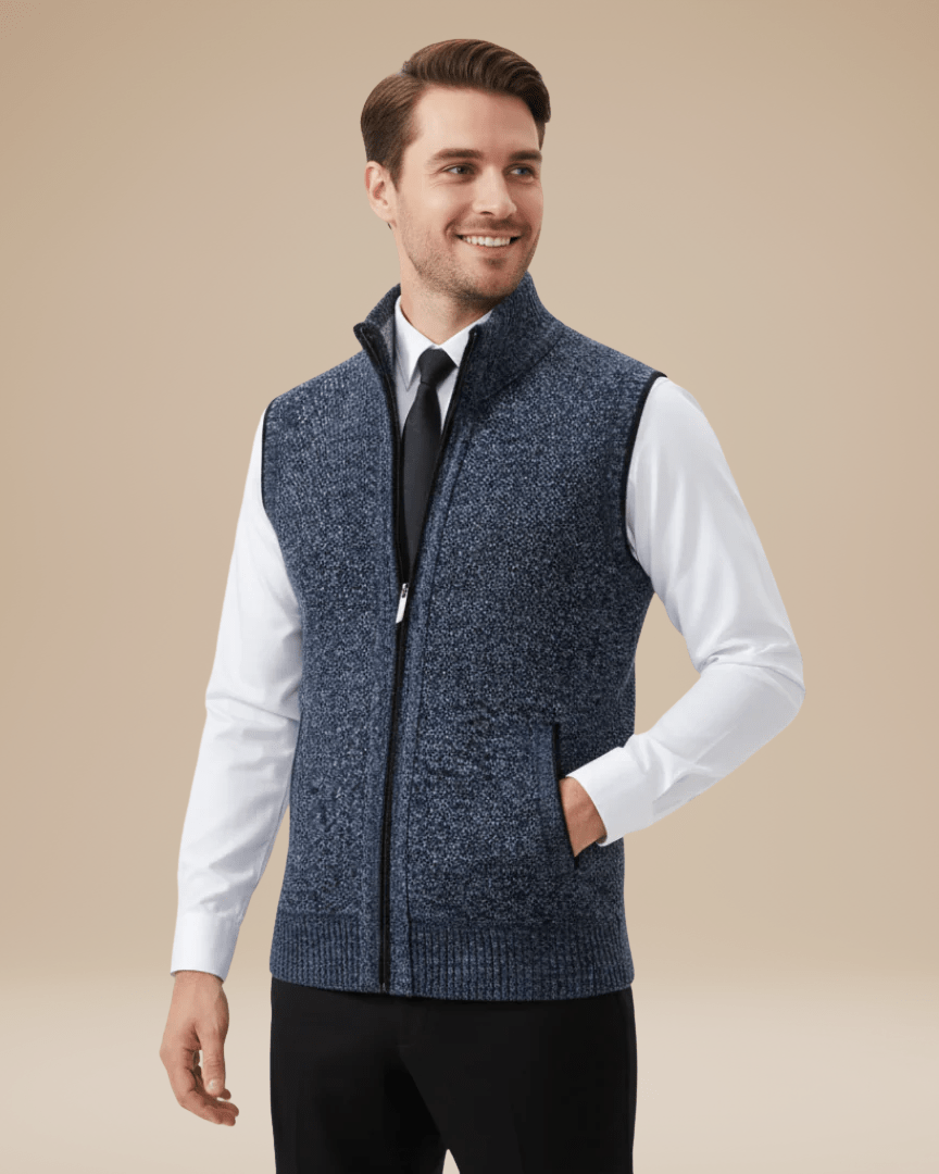 Aurazio Gilet In Maglia Uomo Lana Mista Leggero Caldo Versatile Per Camicie E T Shirt