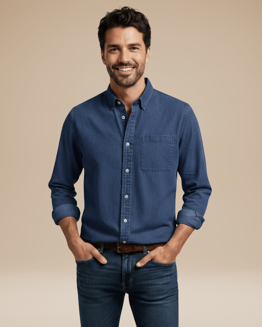 Aurazio Camicia Uomo Casual Elegante In Cotone Morbido Vestibilità Regolare Confortevole Per Ogni Occasione