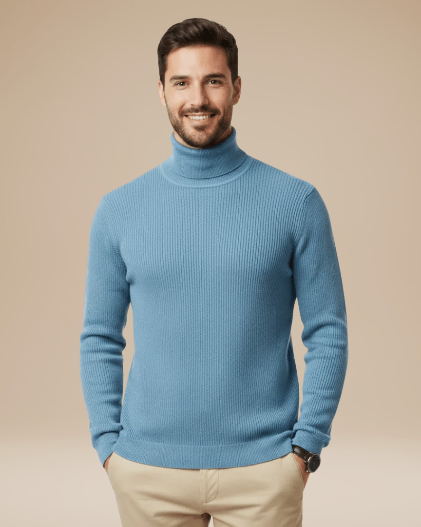 Aurazio Maglione Uomo Dolcevita Collo Alto In Maglia Fine Morbida Calda Per Lavoro E Tempo Libero