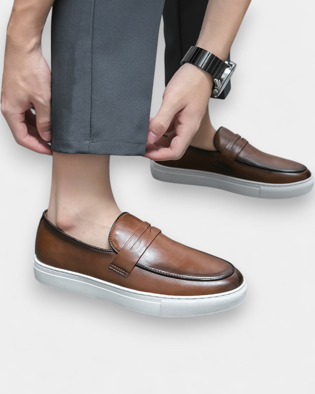 Aurazio Mocassino Uomo in Pelle Slip-On