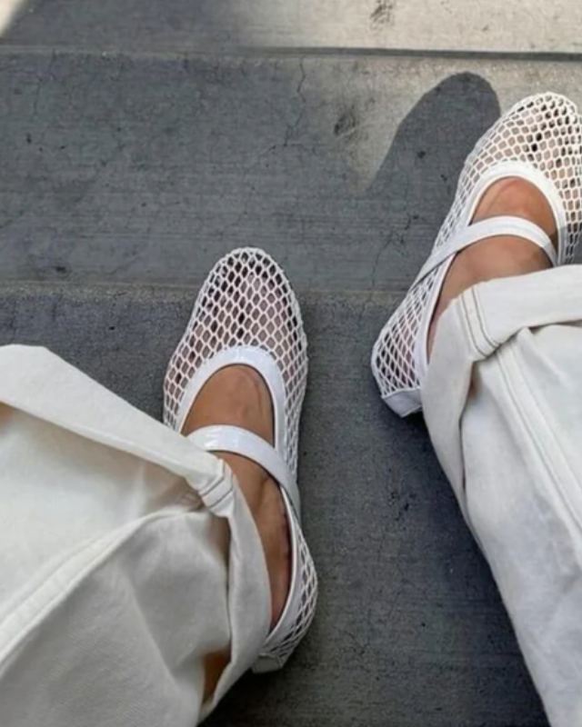 Aurazio Scarpe Mary Jane in mesh da donna