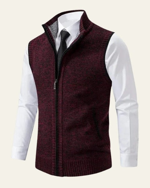 Aurazio Gilet di lana con zip da uomo elegante