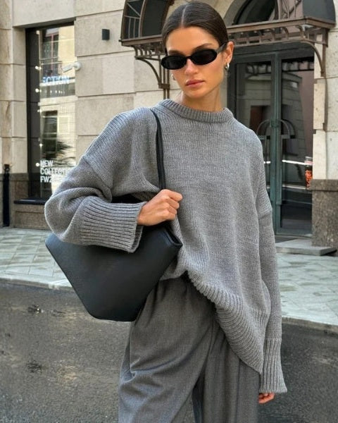 Maglione Donna Oversize in Misto Lana Spalle Scese