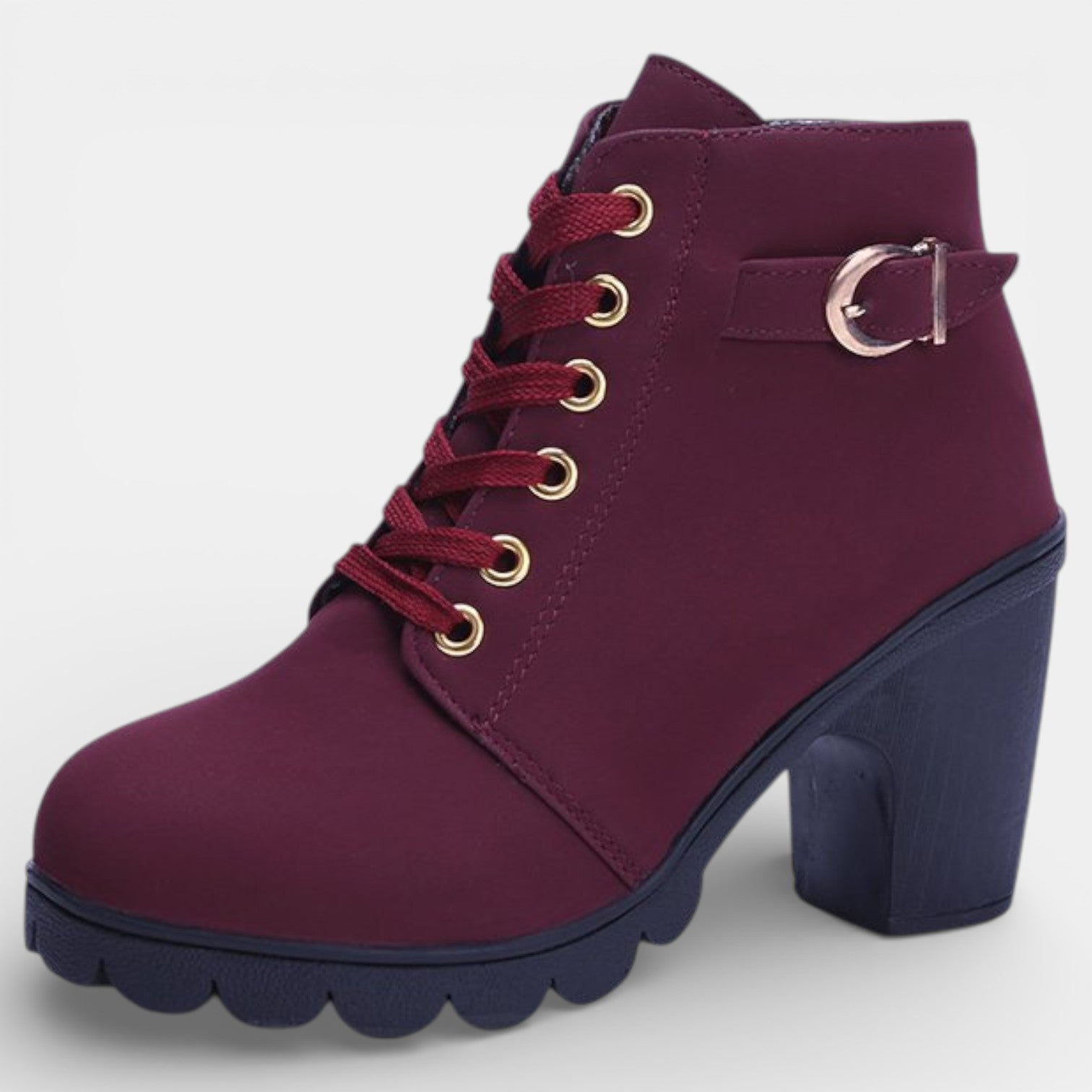 Aurazio Stivaletti Tacco Blocco Fibbie Decorative per Donna