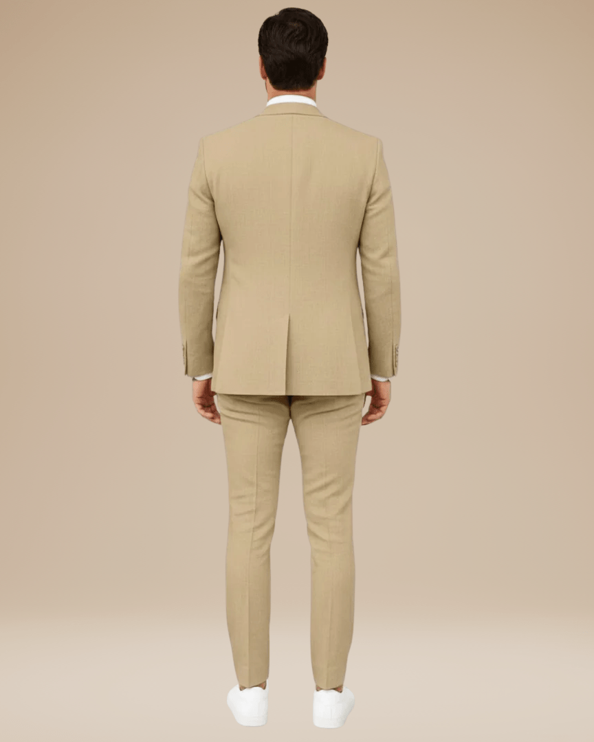 Aurazio Abito Uomo Slim Fit In Lino Leggero Elegante Completo Monopetto Due Bottoni