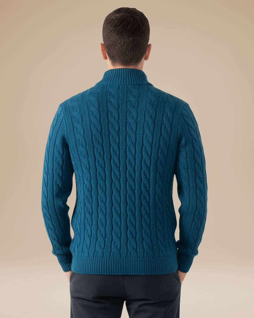 Aurazio Maglione A Treccia Con Mezza Zip Unisex Comfort E Stile Per Ogni Occasione