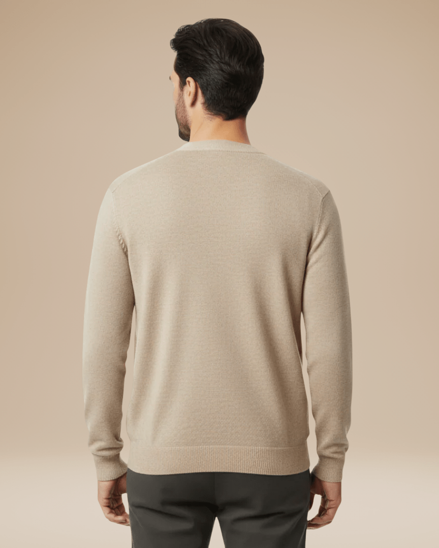 Aurazio Cardigan Uomo Misto Cashmere Elegante Scollo A V Bottoni Comfort Tutto Il Giorno