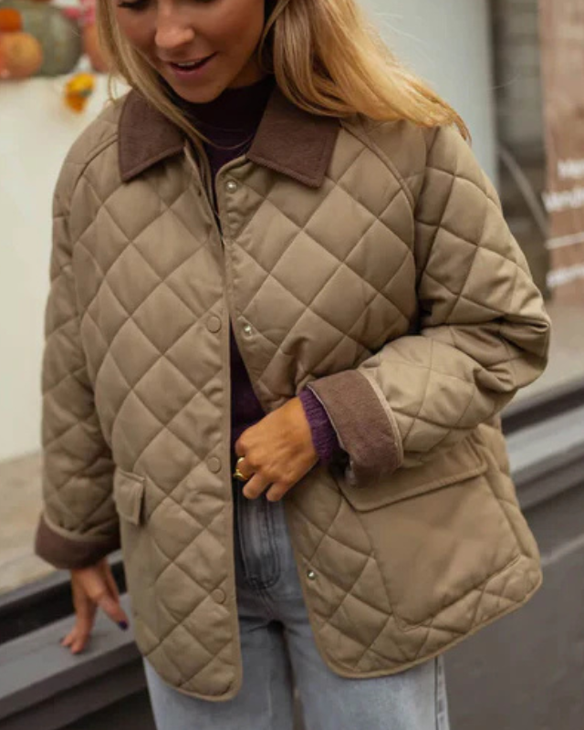 Giacca Donna Trapuntata in Cotone Stile Retrò Versatile