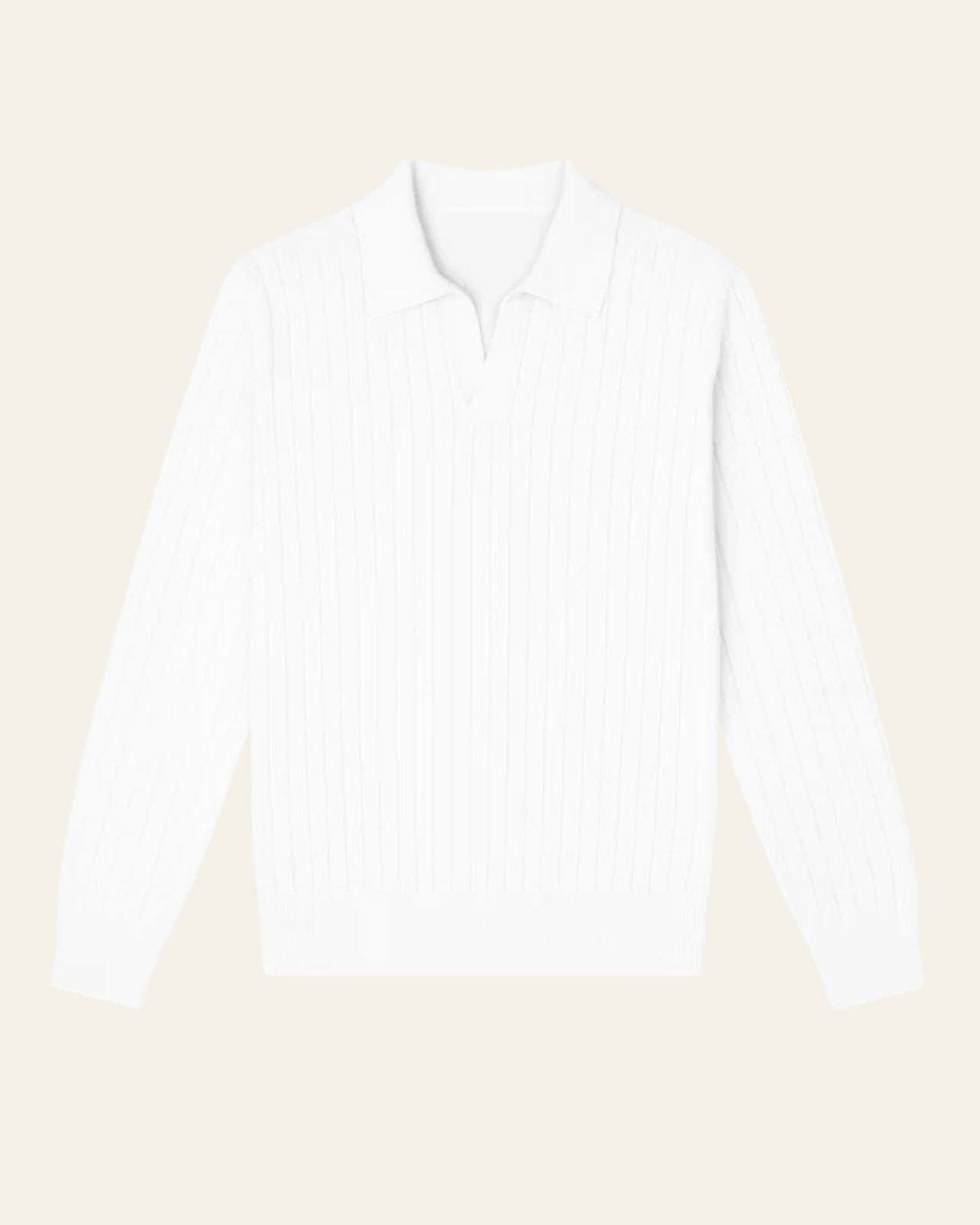 Aurazio Polo in maglia a coste aderente da uomo