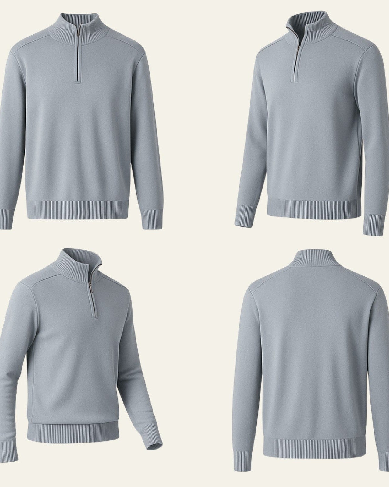 Aurazio Maglione di lana con zip parziale da uomo