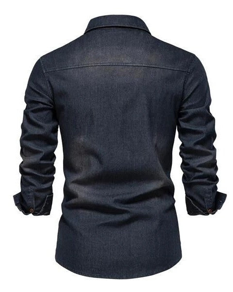 Aurazio Camicia di Jeans Classica da Uomo