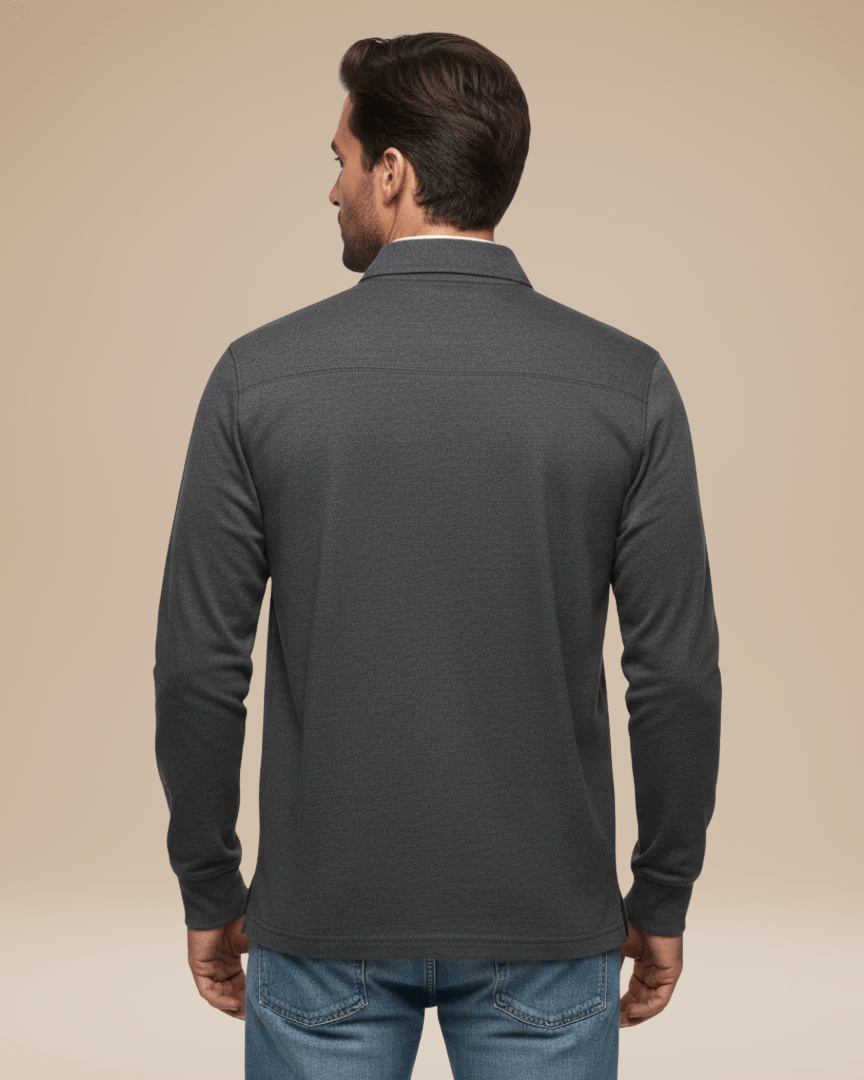 Aurazio Polo Cotone Premium Uomo Maniche Lunghe Comfort Tutto Il Giorno Stile Senza Sforzo Lavoro