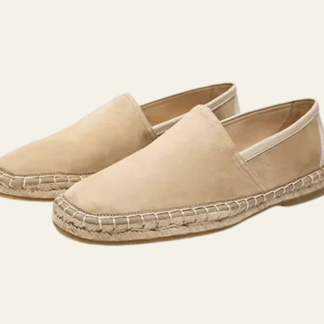 Aurazio Espadrilla in camoscio sabbia da uomo