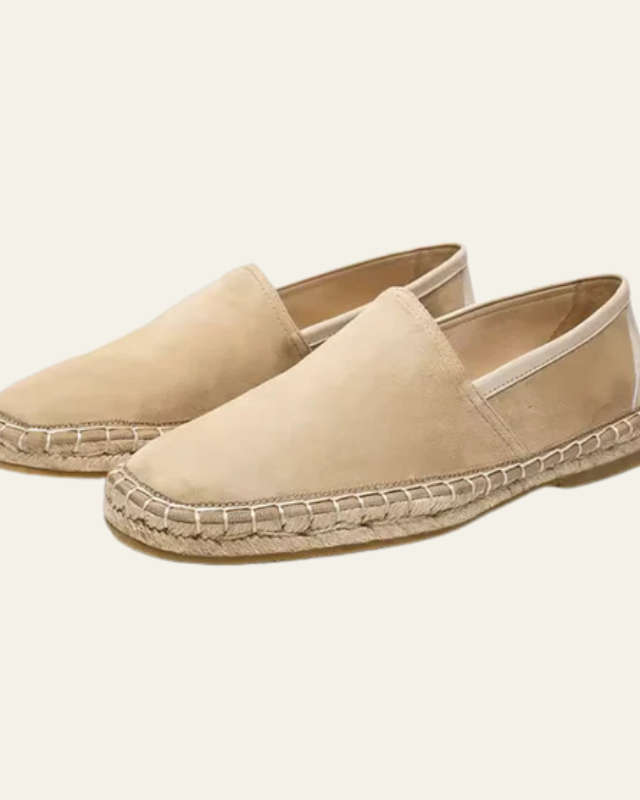 Aurazio Espadrilla in camoscio sabbia da uomo