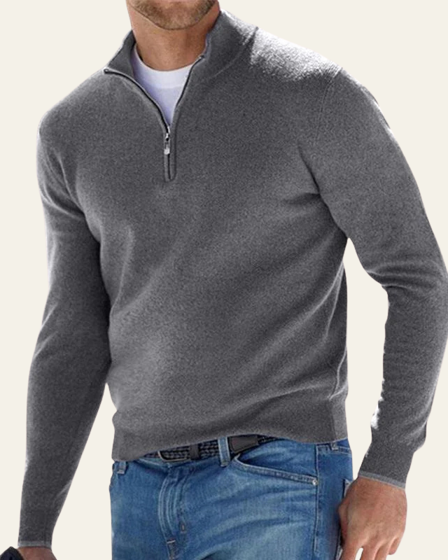 Aurazio Maglione Con Cerniera A Metà Da Uomo