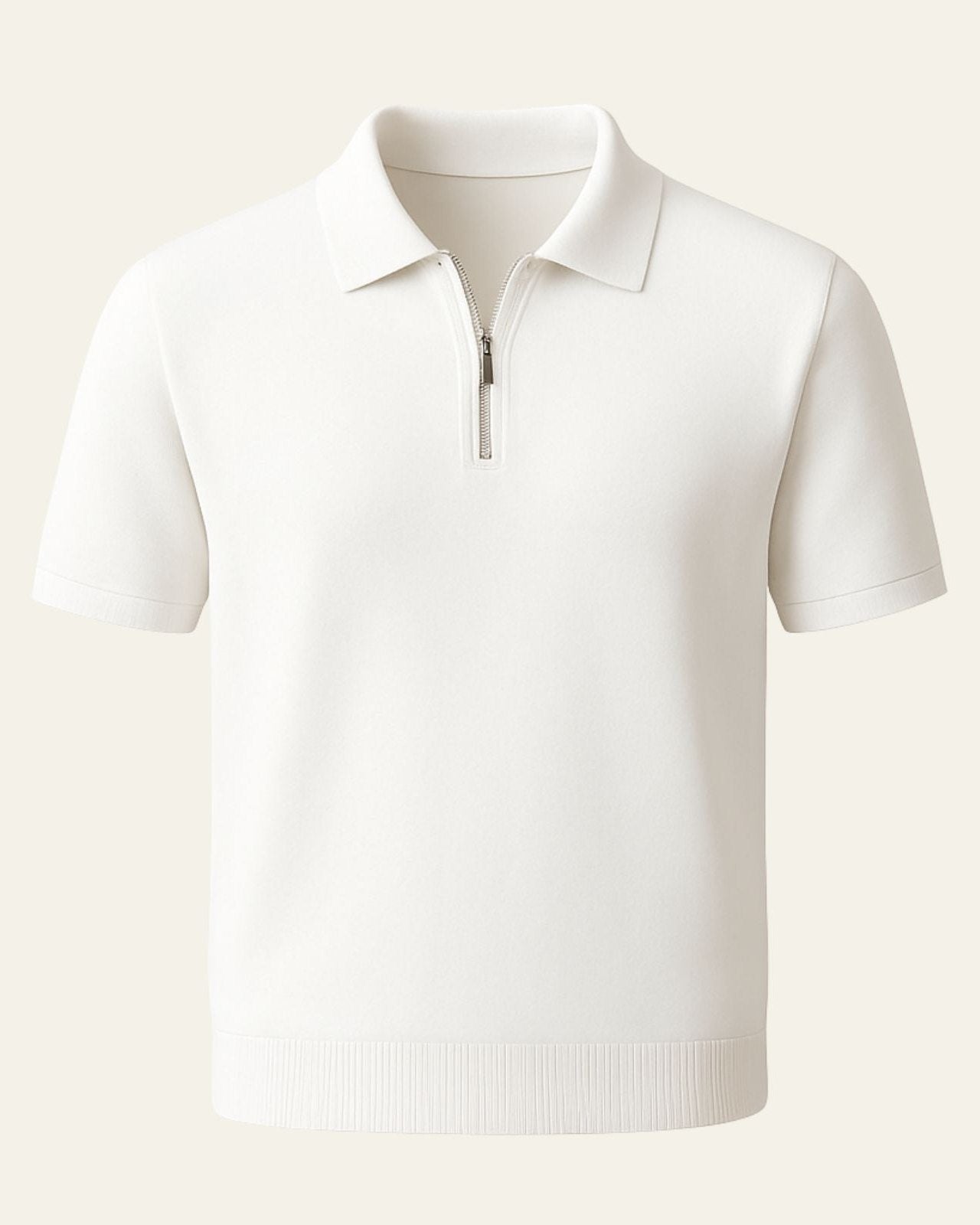 Aurazio Polo in maglia con zip a metà da uomo