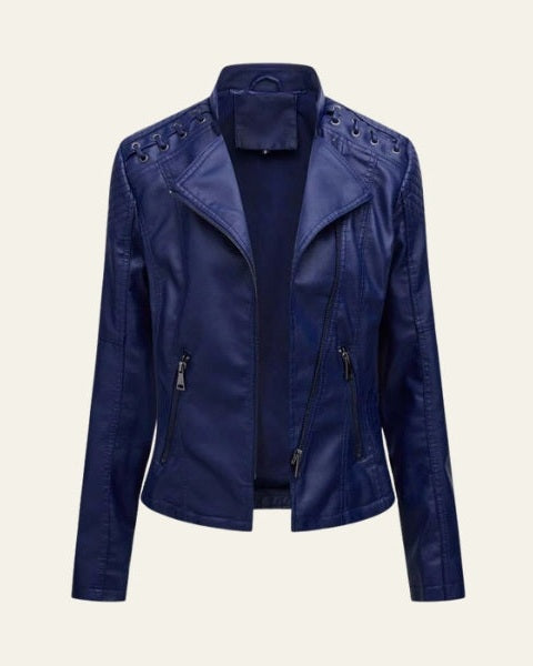 Aurazio Giacca in Pelle Vegana Rosa Cipria per Donne