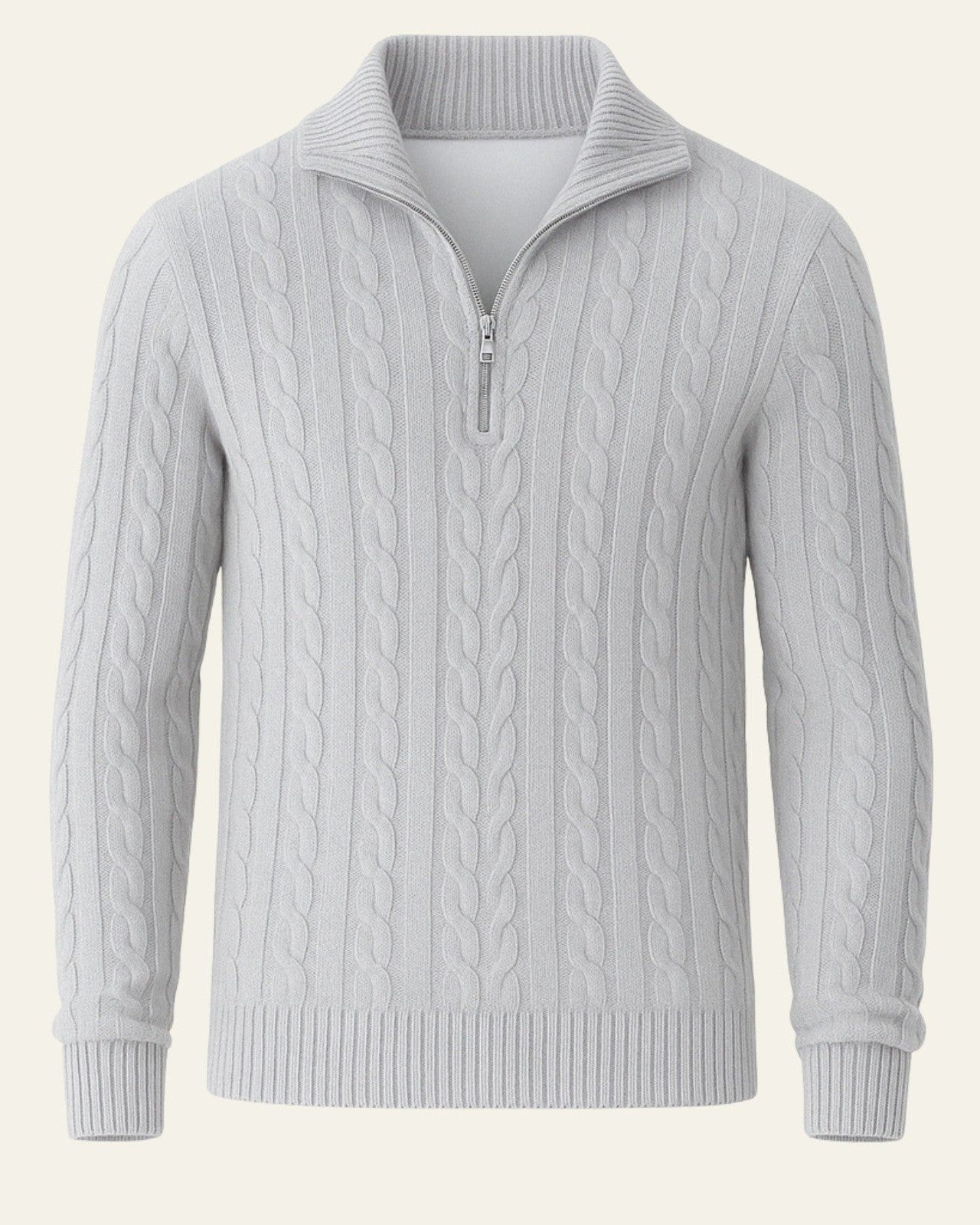 Aurazio Maglione lavorato a maglia con zip da uomo