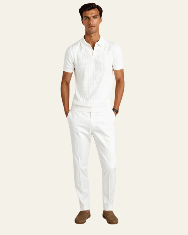 Aurazio Polo in Maglia Texturizzata da Uomo