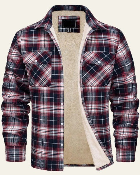 Aurazio Giacca in flanella con fodera sherpa da uomo