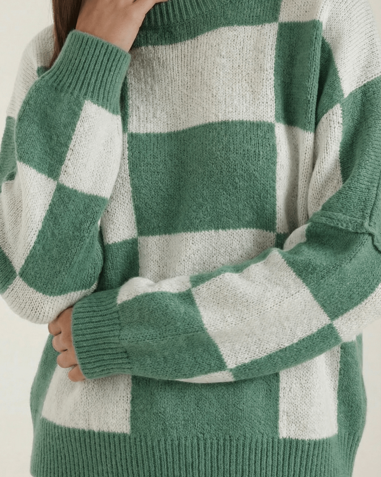 Aurazio Maglione a Quadri Checkered da Donna