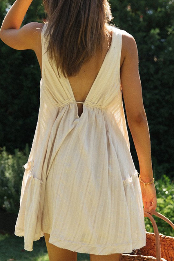 Aurazio Vestito Corto con Scollo a V Profondo da Donna