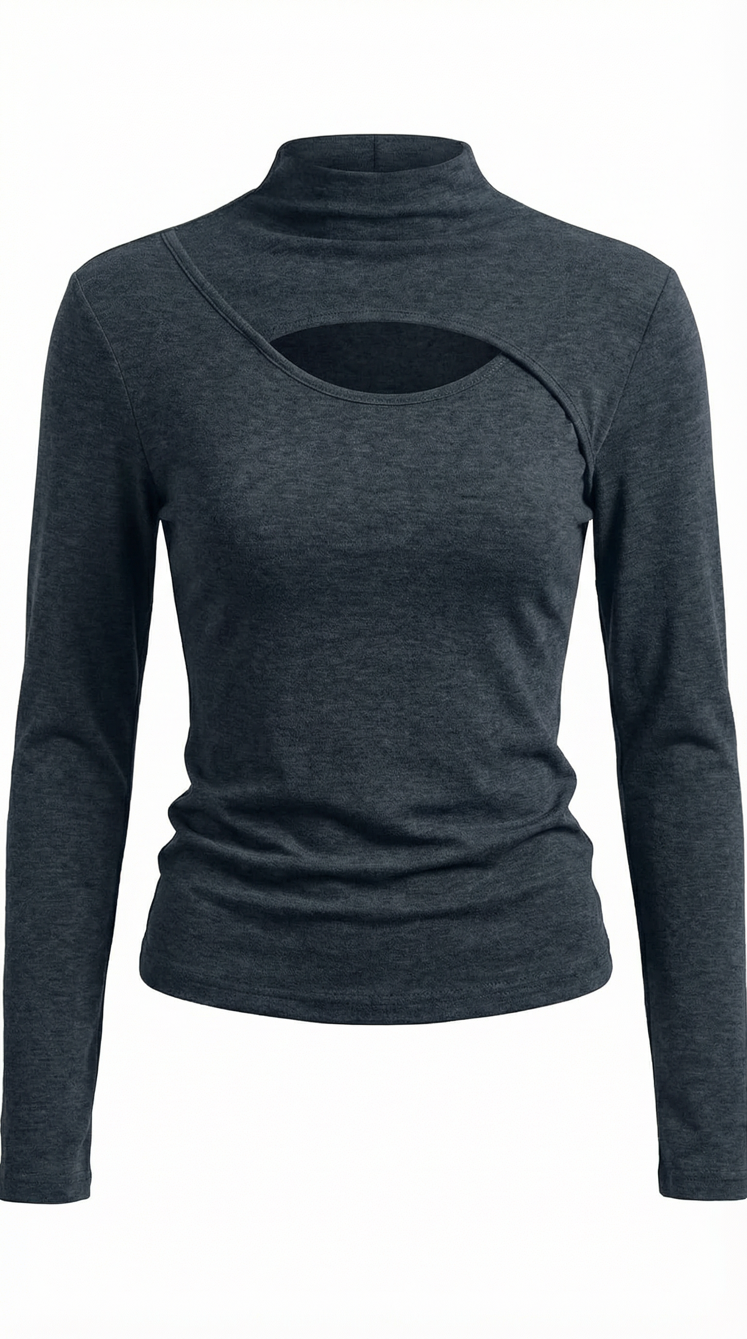 Aurazio Maglia a Maniche Lunghe con Tagli da Donna