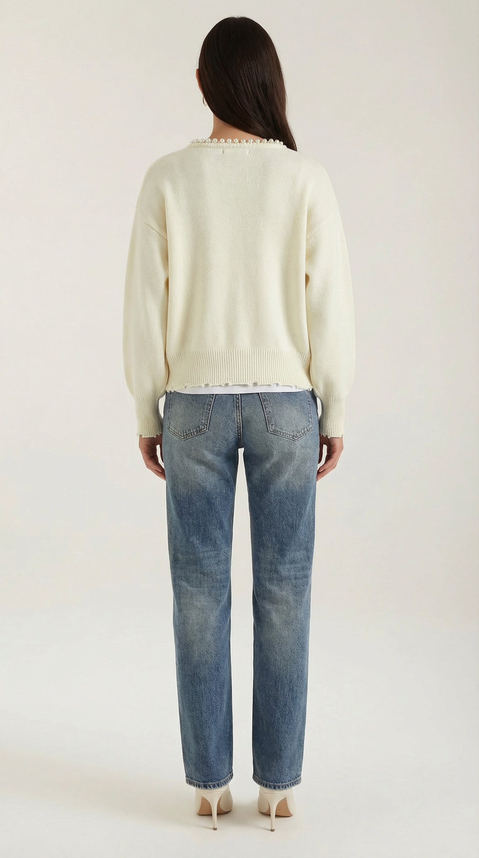 Cardigan Donna con Perle in Maglia Morbida Glamour