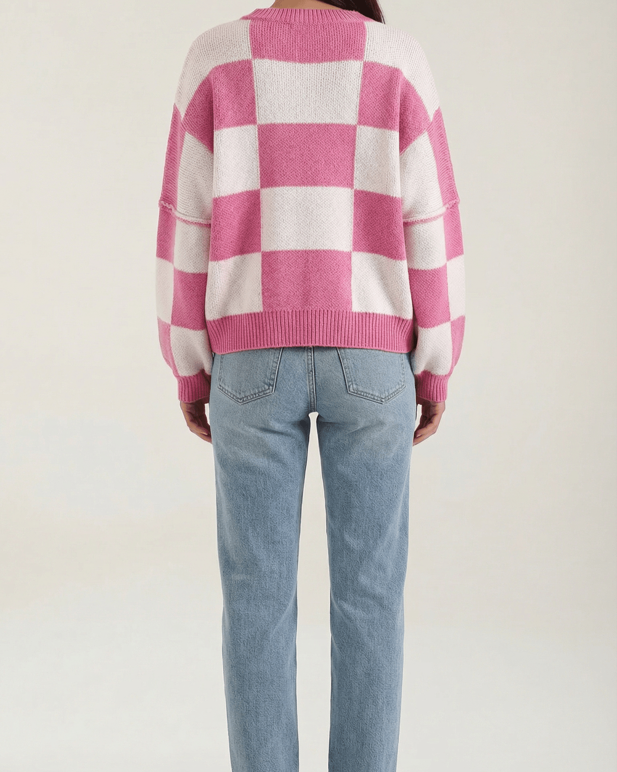 Aurazio Maglione a Quadri Checkered da Donna