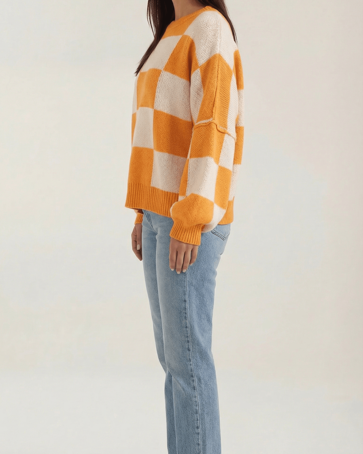 Aurazio Maglione a Quadri Checkered da Donna