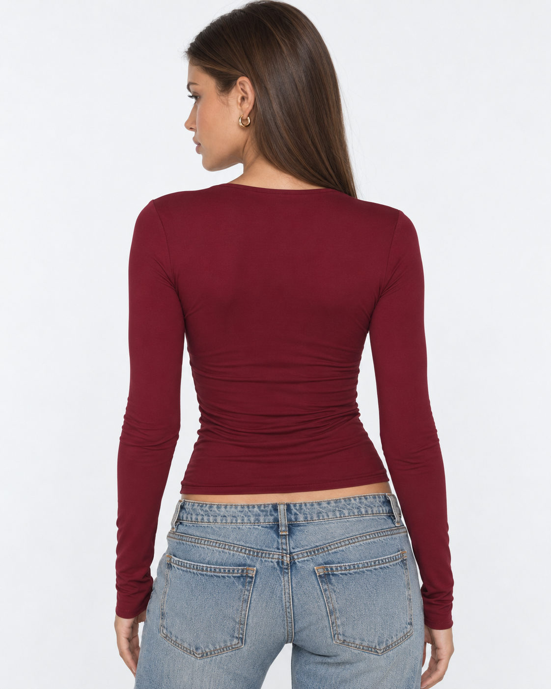 Top Donna Aderente Bordo in Pizzo Scollo con Fiocchetto