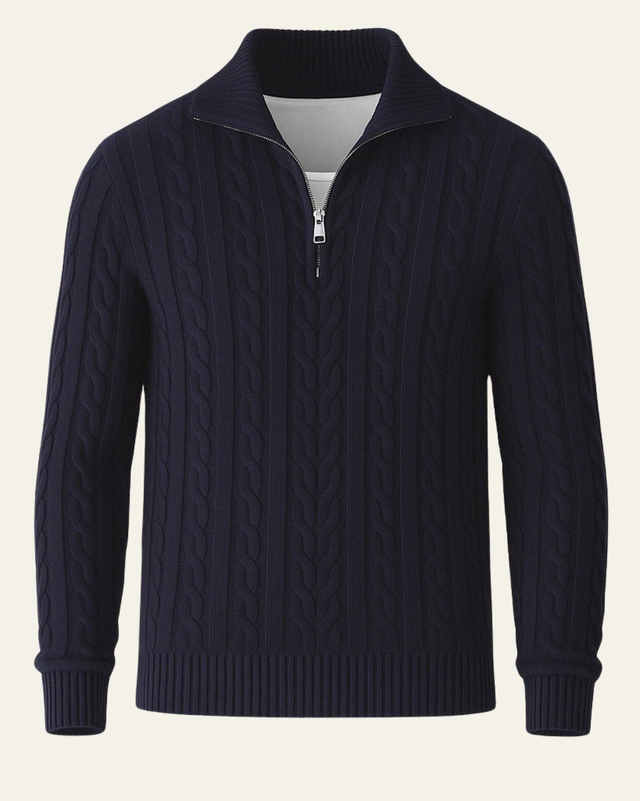 Aurazio Maglione lavorato a maglia con zip da uomo