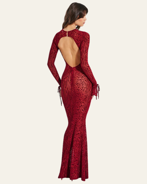 Aurazio Abito Lungo con Stampa Animale per Donne