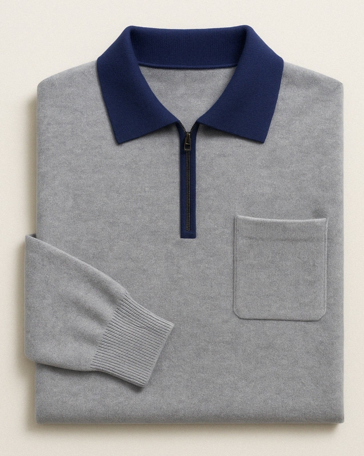 Aurazio Maglione in cashmere con zip da uomo