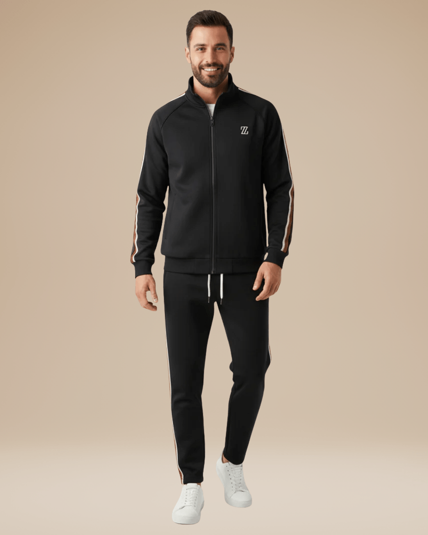 Aurazio Completo Sportivo Dinamico Uomo Con Giacca Zip Frontale Pantaloni Palestra Comfort