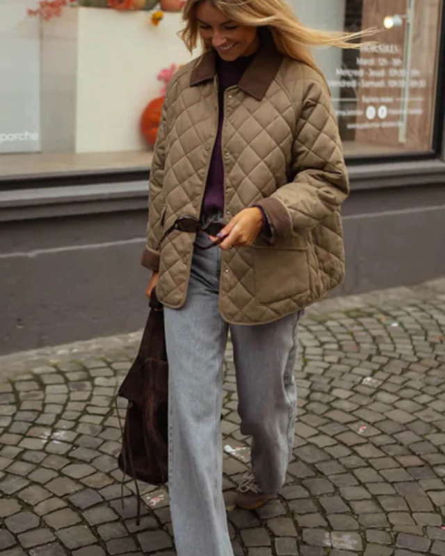Giacca Donna Trapuntata in Cotone Stile Retrò Versatile