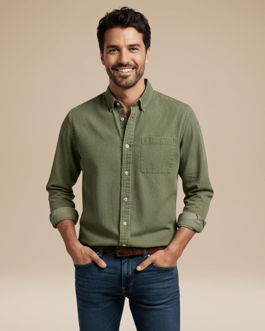 Aurazio Camicia Uomo Casual Elegante In Cotone Morbido Vestibilità Regolare Confortevole Per Ogni Occasione