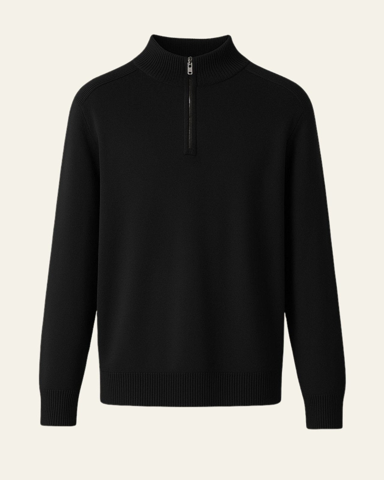 Aurazio Maglione di lana con zip parziale da uomo