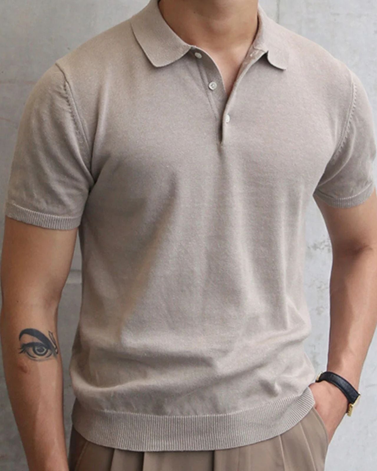 Aurazio Polo in cotone lavorato a maglia per uomo